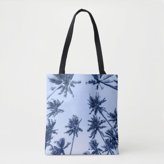 Hoge palmbomen, heldere blauwe lucht. tote bag (Voorkant)
