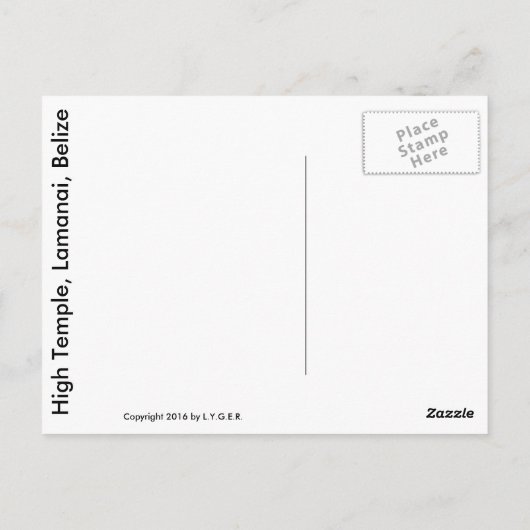 Hoge Piramide, Lamanai, Belize Briefkaart (Achterkant)