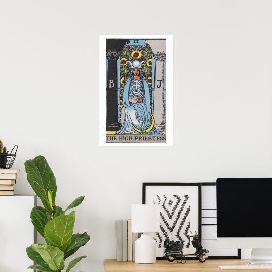 Hoge Priestess Tarot Kaart Poster (Thuiskantoor)