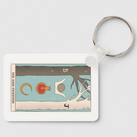 Hoge Priestess tarotkaart grote arcana Sleutelhanger (Voorkant)