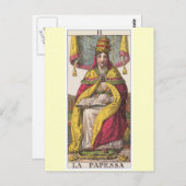 Hoge Priestess Vintage Tarot Briefkaart (Voorkant / Achterkant)