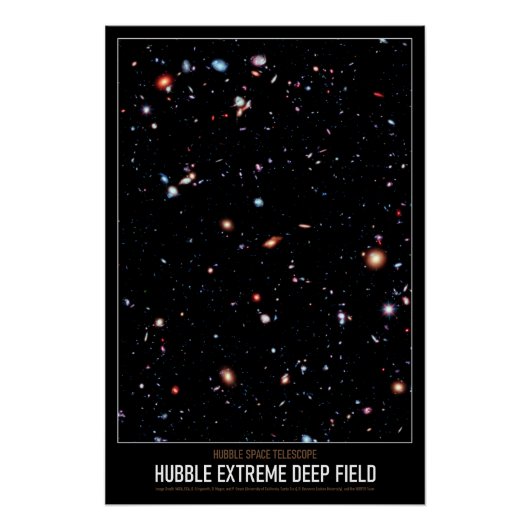 Hoge Res Astronomie Hubble Extreme Deep Field Perfect Poster (Voorkant)