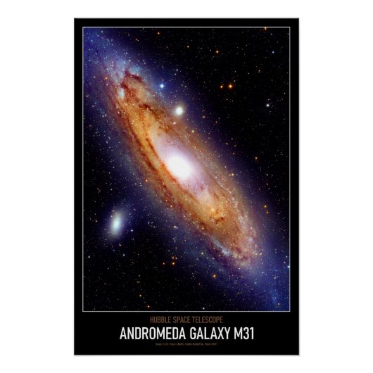 Hoge Resolutie Astronomie Andromeda Galaxy M31 Perfect Poster (Voorkant)