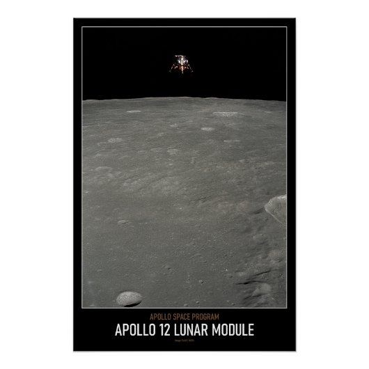 Hoge resolutie Astronomie Apollo 12 Maanmodule Perfect Poster (Voorkant)