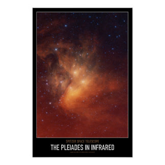 Hoge resolutie Astronomie De Plejaden in Infrarood Perfect Poster