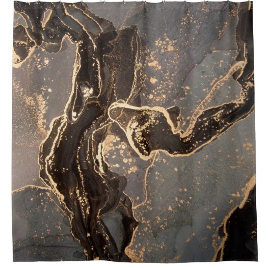 Hoge resolutie. Luxe abstracte vloeistofschilderin Douchegordijn (Voorkant)