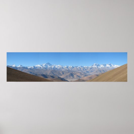 Hoge resolutie voor Mount Everest Panorama Poster (Voorkant)