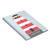 Hoge rode en witte vuurtoren gepersonaliseerd notitieboek (Rechterzijde)