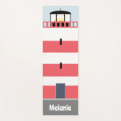 Hoge rode en witte vuurtoren gepersonaliseerd yogamat (Voorkant)