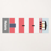 Hoge rode en witte vuurtoren gepersonaliseerd yogamat (Voorkant (horizontaal))