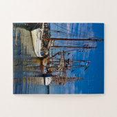 Hoge schepen in historische haven legpuzzel (Horizontaal)