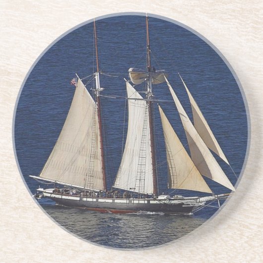 Hoge schip Sandstone coaster Zandsteen Onderzetter (Voorkant)