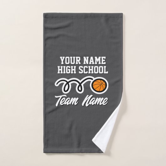 Hoge school basketbalteam met eigen kleur handdoek (Handdoek)