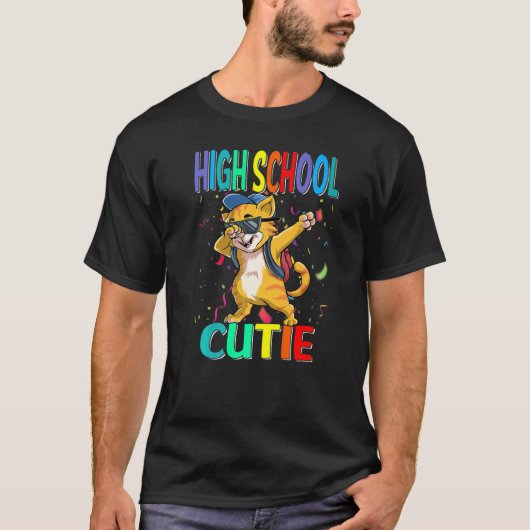 Hoge School Cute Kat Terug naar School T-shirt (Voorkant)