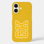 Hoge School Gele Varity Monogram Initiaal Letters Case-Mate iPhone Case (Achterkant)