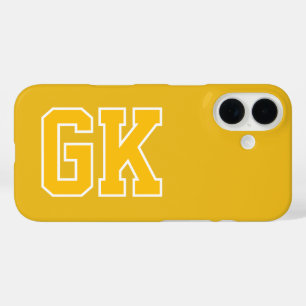 Hoge School Gele Varity Monogram Initiaal Letters iPhone 16 Hoesje