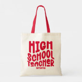 Hoge School Leraar Rode Tekst Ontwerp Tote Bag (Achterkant)