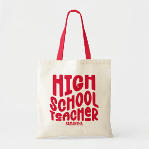 Hoge School Leraar Rode Tekst Ontwerp Tote Bag