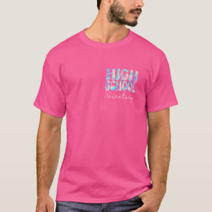 Hoge school secretaresse groovy terug naar school t-shirt