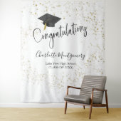 Hoge School Splash Glitter Afstudeerfeest Achtergr Wandkleed (In situ)