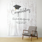 Hoge School Splash Glitter Afstudeerfeest Achtergr Wandkleed (In situ)