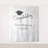 Hoge School Splash Glitter Afstudeerfeest Achtergr Wandkleed (Voorkant)