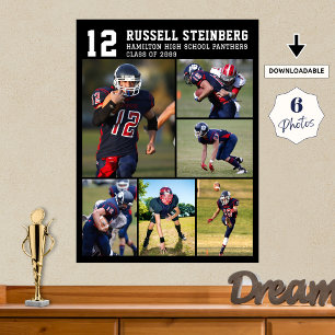 Hoge school sporten Senior Night 6 foto collage Poster