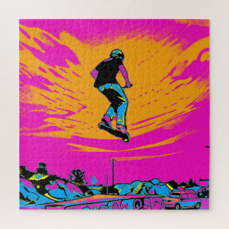 Hoge scooterrijder - stunt scooter legpuzzel