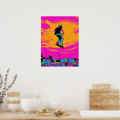 Hoge scooterrijder - stunt scooter poster (Keuken)