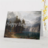 Hoge sierra Lake Deer Big Birthday Card Kaart (Gele Bloem)