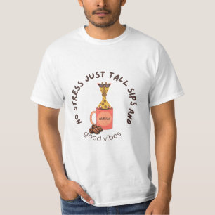 “Hoge slokken nemen, weinig stress.” T-shirt