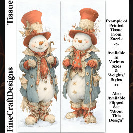 Hoge Sneeuwmannen In Cottagecore Outfits DS6R Deco Tissuepapier