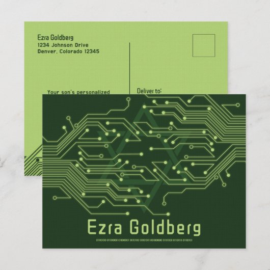 Hoge Snelheid Computer Printplaat Bar Mitzvah Briefkaart (Voorkant / Achterkant)
