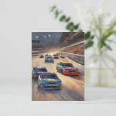 Hoge snelheid kleurrijke Twilight Racing Scene Briefkaart (Staand voorkant)