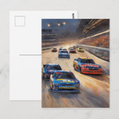Hoge snelheid kleurrijke Twilight Racing Scene Briefkaart (Voorkant / Achterkant)