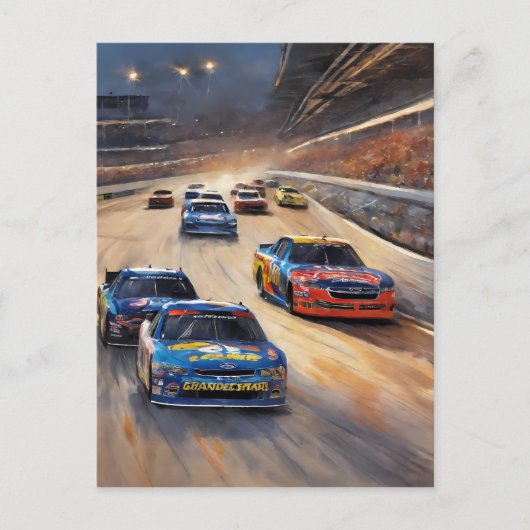 Hoge snelheid kleurrijke Twilight Racing Scene Briefkaart (Voorkant)