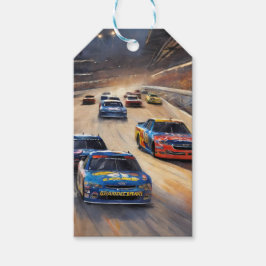 Hoge snelheid kleurrijke Twilight Racing Scene Cadeaulabel