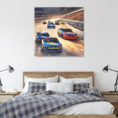 Hoge snelheid kleurrijke Twilight Racing Scene Canvas Afdruk (Insitu (Slaapkamer))