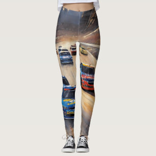 Hoge snelheid kleurrijke Twilight Racing Scene Leggings