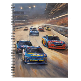 Hoge snelheid kleurrijke Twilight Racing Scene Notitieboek