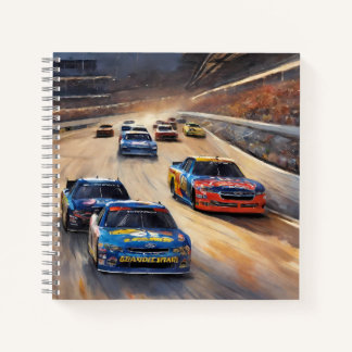 Hoge snelheid kleurrijke Twilight Racing Scene Notitieboek