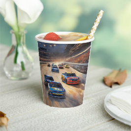 Hoge snelheid kleurrijke Twilight Racing Scene Papieren Bekers