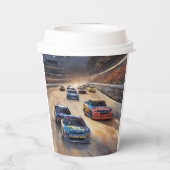 Hoge snelheid kleurrijke Twilight Racing Scene Papieren Bekers (Achterkant)