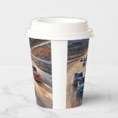 Hoge snelheid kleurrijke Twilight Racing Scene Papieren Bekers (Rechts)