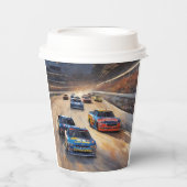 Hoge snelheid kleurrijke Twilight Racing Scene Papieren Bekers (Voorkant)