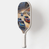 Hoge snelheid kleurrijke Twilight Racing Scene Pickleball Paddle (Links)