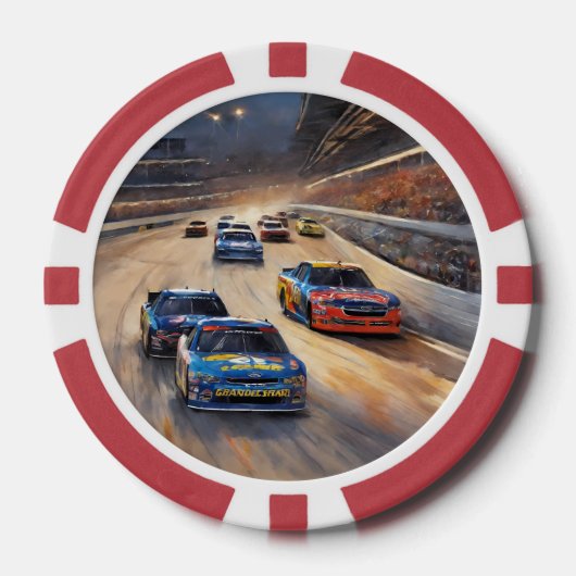 Hoge snelheid kleurrijke Twilight Racing Scene Poker Chips (Voorkant)
