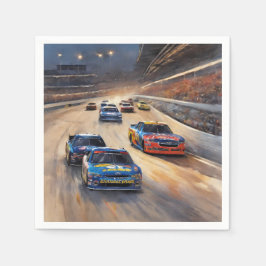 Hoge snelheid kleurrijke Twilight Racing Scene Servet