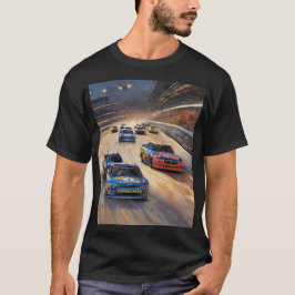 Hoge snelheid kleurrijke Twilight Racing Scene T-shirt