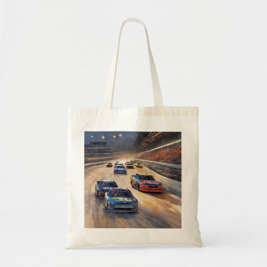Hoge snelheid kleurrijke Twilight Racing Scene Tote Bag (Voorkant)